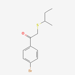 molecular formula C12H15BrOS B13654382 1-(4-Bromophenyl)-2-(sec-butylthio)ethan-1-one 