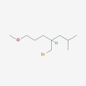 molecular formula C10H21BrO B13654414 4-(Bromomethyl)-1-methoxy-6-methylheptane 