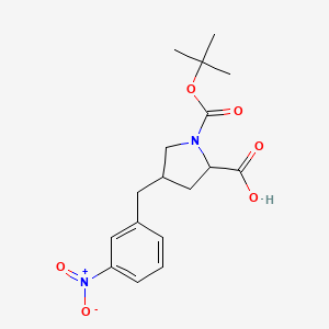 molecular formula C17H22N2O6 B13654433 (2S,4R)-1-[(tert-butoxy)carbonyl]-4-[(3-nitrophenyl)methyl]pyrrolidine-2-carboxylic acid 