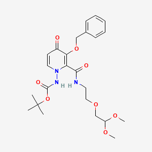 tert-Butyl (3-(benzyloxy)-2-((2-(2,2-dimethoxyethoxy)ethyl)carbamoyl)-4-oxopyridin-1(4H)-yl)carbamate