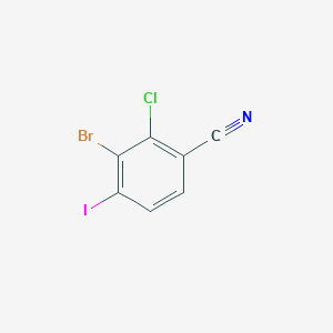 molecular formula C7H2BrClIN B13654577 3-Bromo-2-chloro-4-iodobenzonitrile 