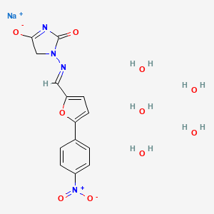 sodium 1-({[5-(4-nitrophenyl)furan-2-yl]methylidene}amino)-4-oxo-4,5-dihydro-1H-imidazol-2-olate pentahydrate