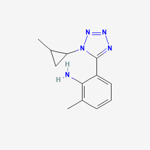 molecular formula C12H15N5 B13654584 2-Methyl-6-(1-(2-methylcyclopropyl)-1h-tetrazol-5-yl)aniline 