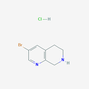 molecular formula C8H10BrClN2 B13654608 3-Bromo-5,6,7,8-tetrahydro-1,7-naphthyridine hydrochloride 