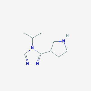 molecular formula C9H16N4 B13654614 4-Isopropyl-3-(pyrrolidin-3-yl)-4h-1,2,4-triazole 