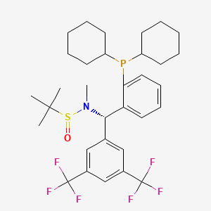 (R)-N-((S)-(3,5-Bis(trifluoromethyl)phenyl)(2-(dicyclohexylphosphino)phenyl)methyl)-N,2-dimethylpropane-2-sulfinamide