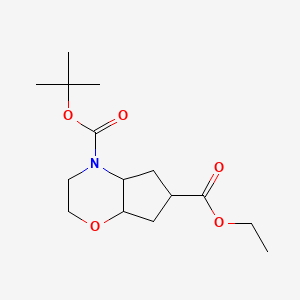 molecular formula C15H25NO5 B13654646 4-(tert-Butyl) 6-ethyl hexahydrocyclopenta[b][1,4]oxazine-4,6(4ah)-dicarboxylate 