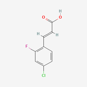 molecular formula C9H6ClFO2 B1365468 4-氯-2-氟肉桂酸 CAS No. 202982-65-8