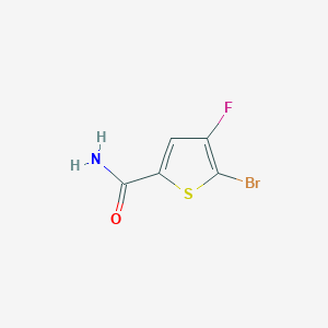 molecular formula C5H3BrFNOS B13654714 5-Bromo-4-fluorothiophene-2-carboxamide 