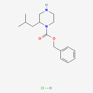 molecular formula C16H25ClN2O2 B13654779 Benzyl 2-(2-methylpropyl)piperazine-1-carboxylate;hydrochloride 