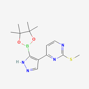 2-(Methylthio)-4-(3-(4,4,5,5-tetramethyl-1,3,2-dioxaborolan-2-yl)-1H-pyrazol-4-yl)pyrimidine