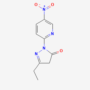 molecular formula C10H10N4O3 B13654841 3-ethyl-1-(5-nitropyridin-2-yl)-4,5-dihydro-1H-pyrazol-5-one 