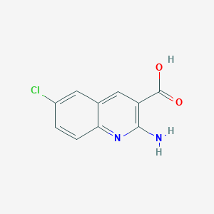 molecular formula C10H7ClN2O2 B13654906 2-Amino-6-chloro-3-quinolinecarboxylic acid 