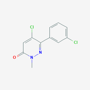 molecular formula C11H8Cl2N2O B1365495 5-氯-6-(3-氯苯基)-2-甲基吡啶并-3(2H)-酮 CAS No. 849021-00-7