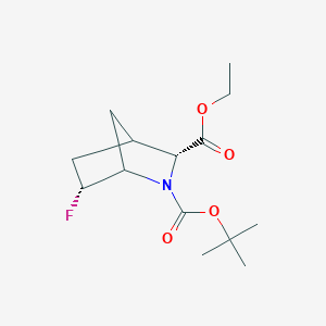 molecular formula C14H22FNO4 B13654972 Racemic-(3R,6R)-2-Tert-Butyl 3-Ethyl 6-Fluoro-2-Azabicyclo[2.2.1]Heptane-2,3-Dicarboxylate 