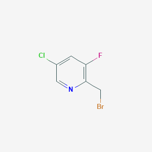 molecular formula C6H4BrClFN B13654986 2-(Bromomethyl)-5-chloro-3-fluoropyridine 