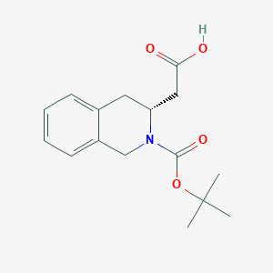 molecular formula C16H21NO4 B1365502 (R)-2-(2-(叔丁氧羰基)-1,2,3,4-四氢异喹啉-3-基)乙酸 CAS No. 332064-64-9
