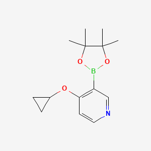 molecular formula C14H20BNO3 B13655027 4-Cyclopropoxy-3-(4,4,5,5-tetramethyl-1,3,2-dioxaborolan-2-YL)pyridine 