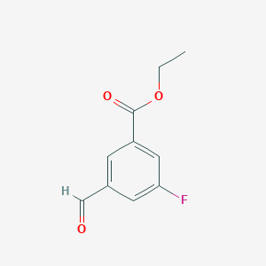 molecular formula C10H9FO3 B13655033 Ethyl 3-fluoro-5-formylbenzoate 