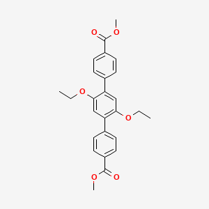 molecular formula C26H26O6 B13655059 methyl 4-[2,5-diethoxy-4-(4-methoxycarbonylphenyl)phenyl]benzoate 