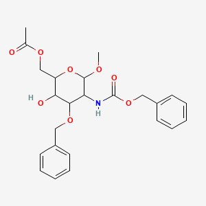 molecular formula C24H29NO8 B13655065 a-D-Glucopyranoside, methyl 2-deoxy-2-[[(phenylmethoxy)carbonyl]amino]-3-O-(phenylmethyl)-, 6-acetate 