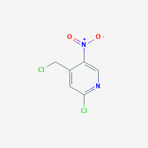 molecular formula C6H4Cl2N2O2 B13655100 2-Chloro-4-(chloromethyl)-5-nitropyridine 