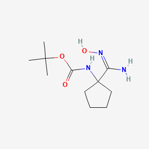 molecular formula C11H21N3O3 B13655103 tert-butyl N-[1-[(E)-N'-hydroxycarbamimidoyl]cyclopentyl]carbamate 