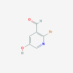 molecular formula C6H4BrNO2 B13655109 2-Bromo-5-hydroxynicotinaldehyde 