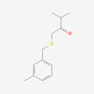 molecular formula C13H18OS B13655149 3-Methyl-1-((3-methylbenzyl)thio)butan-2-one 