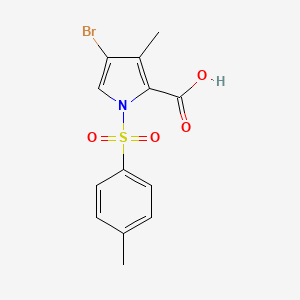 molecular formula C13H12BrNO4S B13655203 4-Bromo-3-methyl-1-tosyl-1H-pyrrole-2-carboxylic acid 