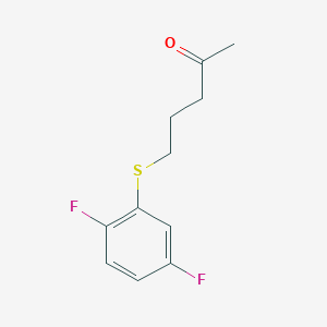 molecular formula C11H12F2OS B13655303 5-((2,5-Difluorophenyl)thio)pentan-2-one 