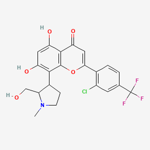 2-[2-chloro-4-(trifluoromethyl)phenyl]-5,7-dihydroxy-8-[2-(hydroxymethyl)-1-methylpyrrolidin-3-yl]chromen-4-one