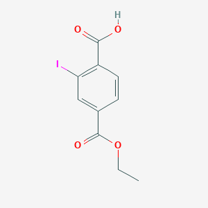 molecular formula C10H9IO4 B13655418 4-(Ethoxycarbonyl)-2-iodobenzoic acid 