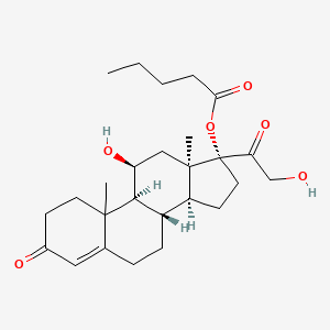 (1S,2R,10S,11S,14R,15R,17S)-17-hydroxy-14-(2-hydroxyacetyl)-2,15-dimethyl-5-oxotetracyclo[8.7.0.0{2,7}.0{11,15}]heptadec-6-en-14-yl pentanoate