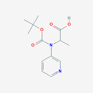 molecular formula C13H18N2O4 B13655436 2-((tert-Butoxycarbonyl)(pyridin-3-yl)amino)propanoic acid 