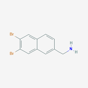 molecular formula C11H9Br2N B13655501 (6,7-Dibromonaphthalen-2-yl)methanamine 