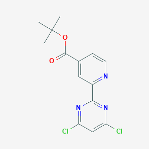 molecular formula C14H13Cl2N3O2 B13655524 tert-Butyl 2-(4,6-dichloropyrimidin-2-yl)isonicotinate 