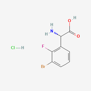 molecular formula C8H8BrClFNO2 B13655573 (S)-2-Amino-2-(3-bromo-2-fluorophenyl)acetic acid hydrochloride 