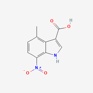 molecular formula C10H8N2O4 B13655600 4-Methyl-7-nitro-1H-indole-3-carboxylic acid 