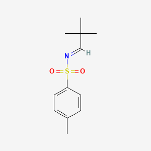 molecular formula C12H17NO2S B13655626 (E)-N-(2,2-dimethylpropylidene)-4-methylbenzenesulfonamide 