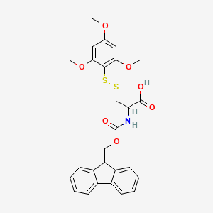 molecular formula C27H27NO7S2 B13655658 2-(9H-fluoren-9-ylmethoxycarbonylamino)-3-[(2,4,6-trimethoxyphenyl)disulfanyl]propanoic acid 