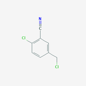 molecular formula C8H5Cl2N B13655700 2-Chloro-5-(chloromethyl)benzonitrile 