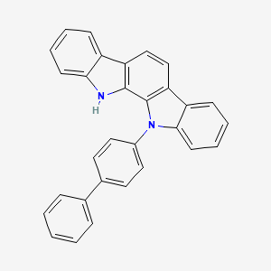 molecular formula C30H20N2 B13655707 11-([1,1'-Biphenyl]-4-yl)-11,12-dihydroindolo[2,3-a]carbazole 