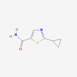 molecular formula C7H8N2OS B13655713 2-Cyclopropylthiazole-5-carboxamide 