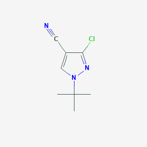 molecular formula C8H10ClN3 B13655744 1-(tert-Butyl)-3-chloro-1H-pyrazole-4-carbonitrile 