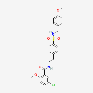 molecular formula C24H25ClN2O5S B13655801 5-chloro-2-methoxy-N-(4-(N-(4-methoxybenzyl)sulfamoyl)phenethyl)benzamide 