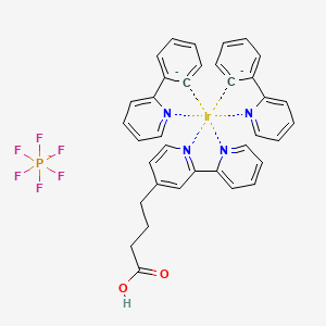 molecular formula C36H30F6IrN4O2P-3 B13655814 Iridium;2-phenylpyridine;4-(2-pyridin-2-ylpyridin-4-yl)butanoic acid;hexafluorophosphate 