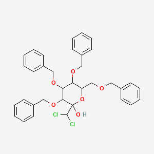 molecular formula C35H36Cl2O6 B13655850 2-(Dichloromethyl)-3,4,5-tris(phenylmethoxy)-6-(phenylmethoxymethyl)oxan-2-ol 