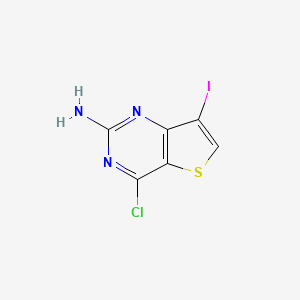 molecular formula C6H3ClIN3S B13655853 4-Chloro-7-iodothieno[3,2-d]pyrimidin-2-amine 