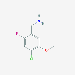 molecular formula C8H9ClFNO B13655884 (4-Chloro-2-fluoro-5-methoxyphenyl)methanamine 